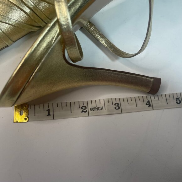 BCBG Gold Metallic Ankle Strap Max Azria Stilettos - Picture 8 of 8